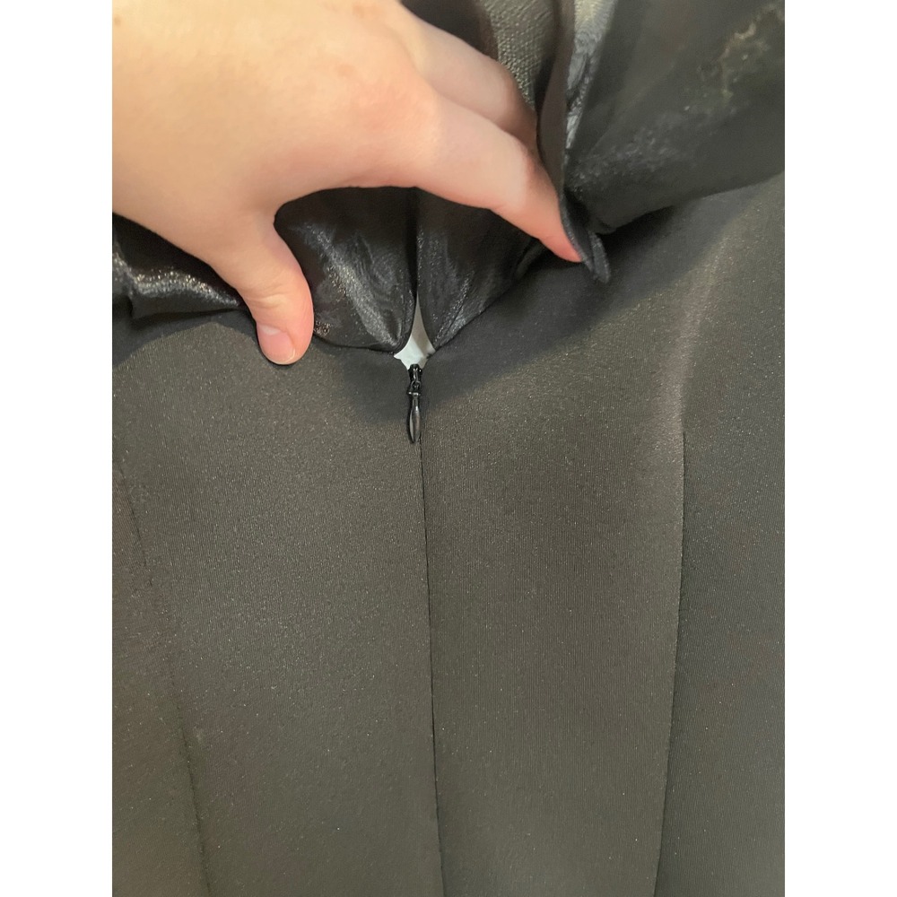 Eliza J Organza Ruffle Cocktail Dress Black Size 6 Cocktail Party Wedding Guest - Picture 5 of 11